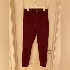 So Burgundy Skinny Stretch High-Rise Jegging Jeans Size 5 (Juniors)